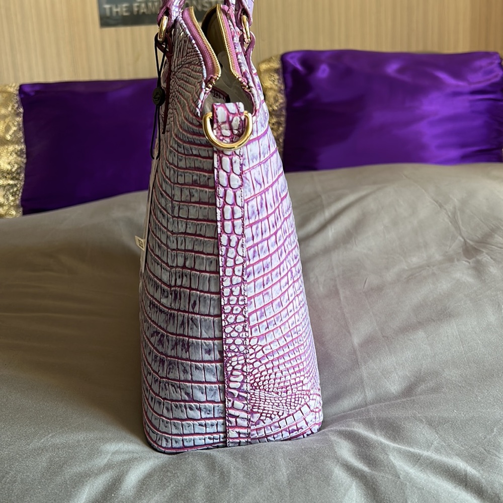 Brahmin Boysenberry Pink Purple Ombré Melbourne Large Duxbury Satchel- NWT - Picture 6 of 8